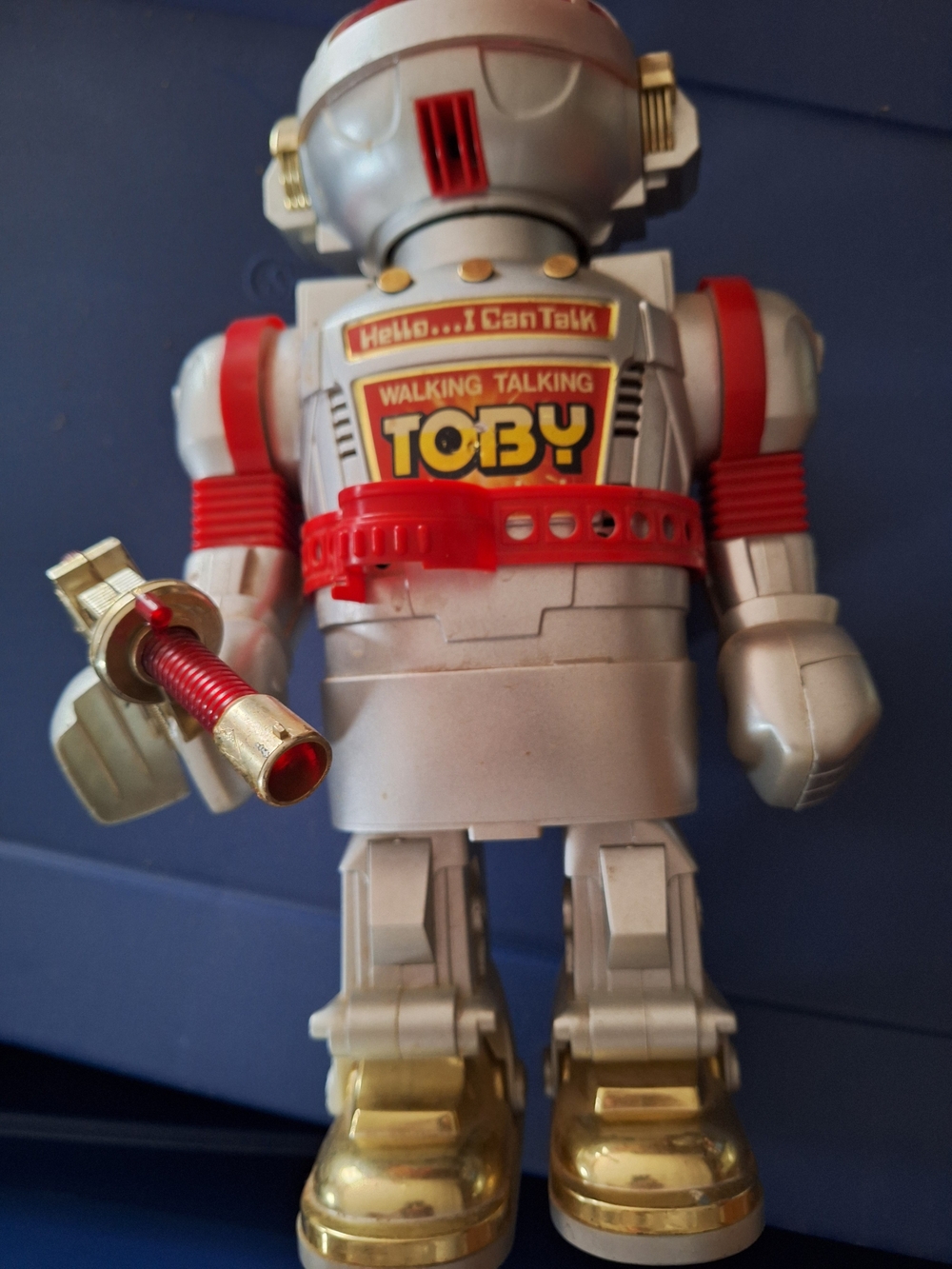 Source Unknown Walking Talking Toby Robot - Silver, Red & Gold